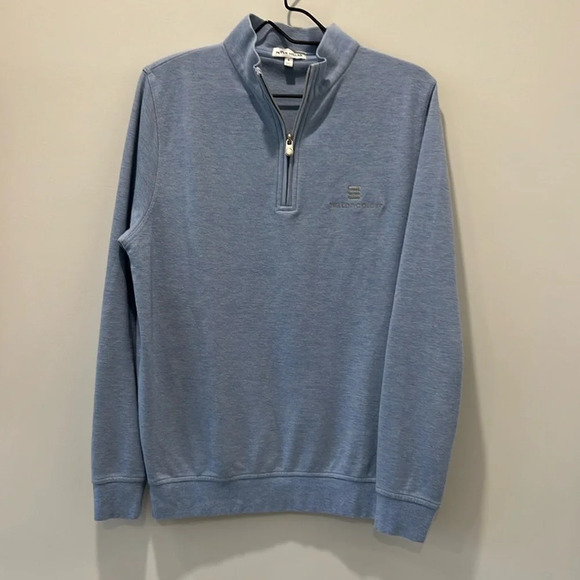 Peter Millar Quarter Zip Jacket cozy knit fabric small Water Color Embroidery